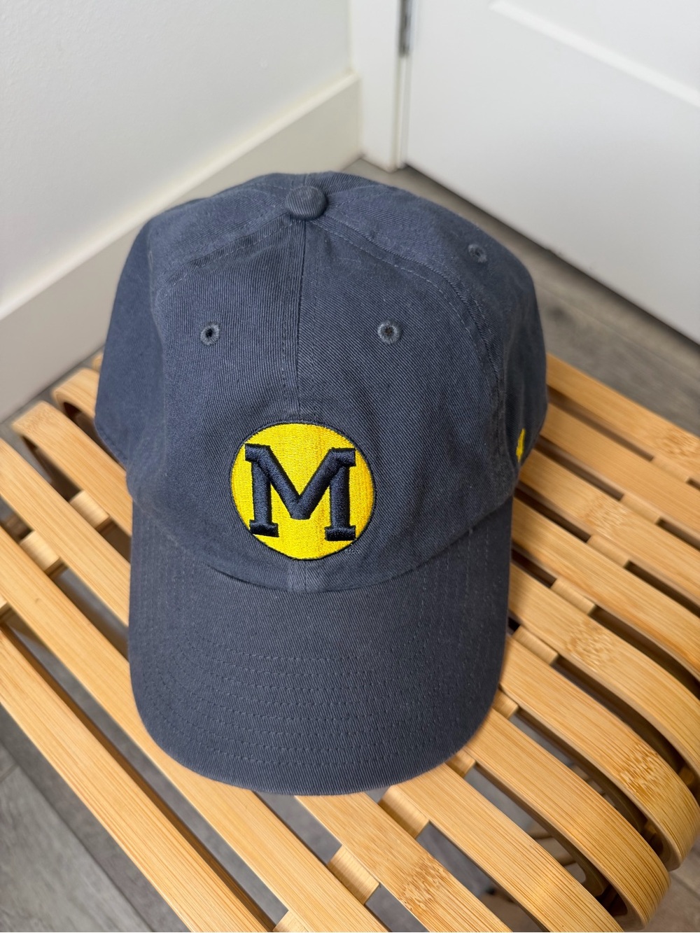47 University of Michigan Cap with Yellow Circle and Navy 'M' Embroidery